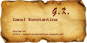 Gansl Konstantina névjegykártya